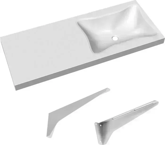 Раковина над стиральной машиной Stella Polar Кредо 120х48 с кронштейнами (SP-00000448, SP-00000514, SP-00000515)