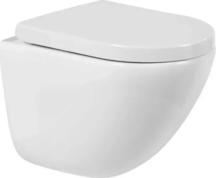 Унитаз подвесной BELBANGO Amanda безободковый, с сиденьем микролифт (BB051CHR, BB865SC)