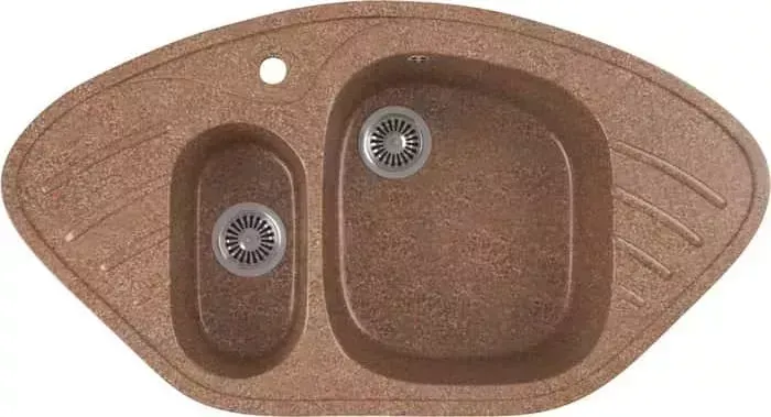 Мойка кухонная GREENSTONE GRS-14-307 терракот, с сифоном