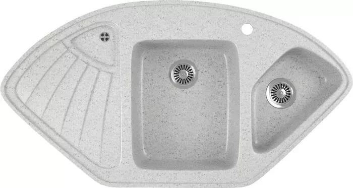 Мойка кухонная GREENSTONE GRS-14K-310 серая, с сифоном