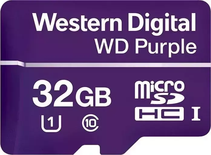 SD карта WD Флеш microSDHC 32Gb Class10 D032G1P0C Purple w/o adapter (D032G1P0C)
