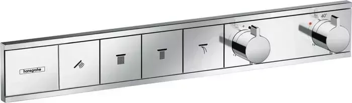 Термостат для ванны Hansgrohe RainSelect на четыре выхода, с механизмом, хром (15382000, 15312180)