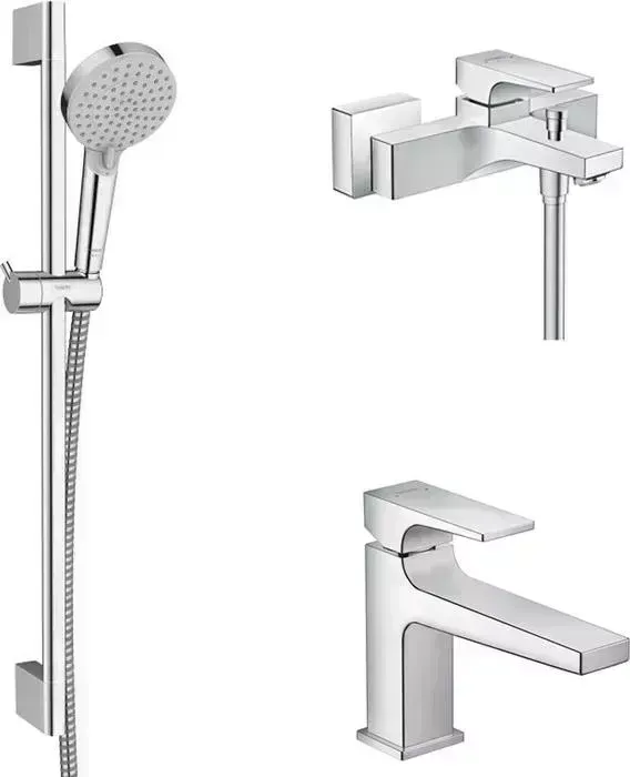 Комплект смесителей Hansgrohe Metropol с душевым гарнитуром, хром (74540000, 32502000, 26275000)