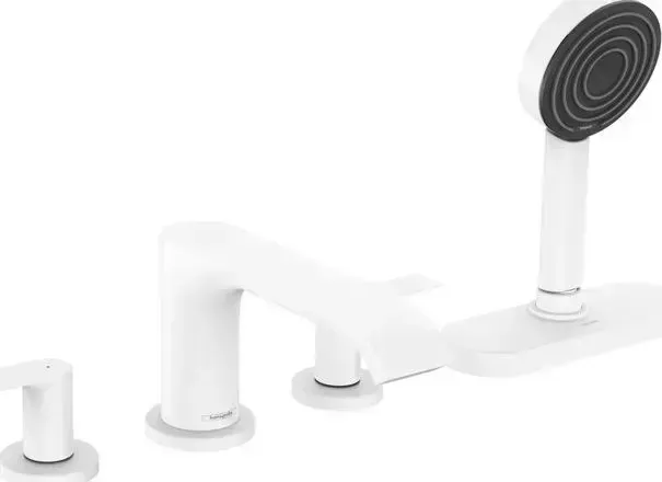 Смеситель на борт ванны Hansgrohe Vivenis sBox белый матовый (75444700, 13622180)