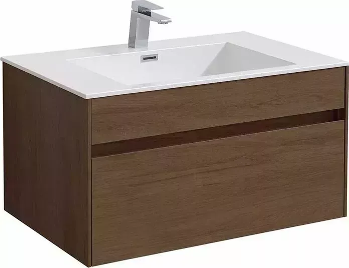Тумба с раковиной Vincea с Chiara 80х48 T.Oak дуб темный (VMC-1C800TO, VCB-13800W)