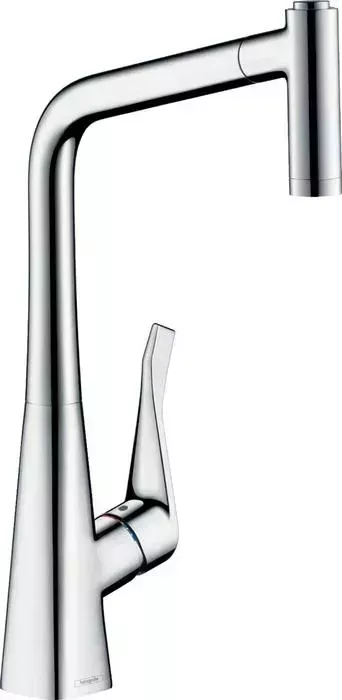 Смеситель для кухни Hansgrohe Metris с выдвижным изливом, хром глянцевый (73801000)