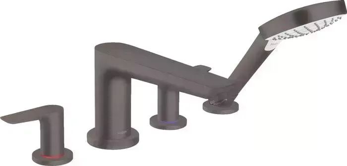 Смеситель на борт ванны Hansgrohe Talis E для механизма 13244180, шлифованный черный хром (71748340)