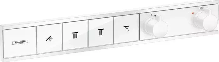 Термостат для ванны Hansgrohe RainSelect с механизмом, белый матовый (15382700, 15312180)