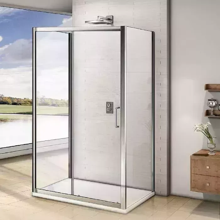 Душевой уголок Good Door Neo WTW+SP+SP 120х90 с поддоном, прозрачный, хром