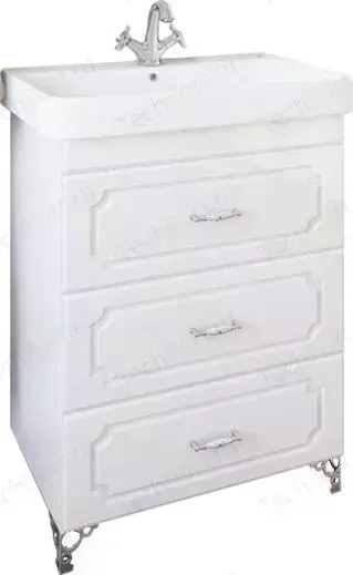 Тумба с раковиной Sanflor с Ксения 80 напольная, белая (H0000000124, 1WH302084)