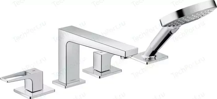 Смеситель на борт ванны Hansgrohe Metropol с механизмом, хром (74553000, 13244180)