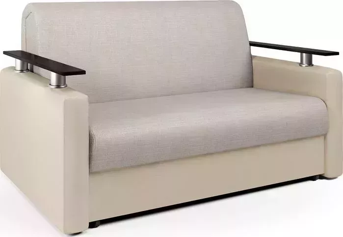 Диван-кровать Шарм-Дизайн Шарм 100 экокожа беж и шенилл беж