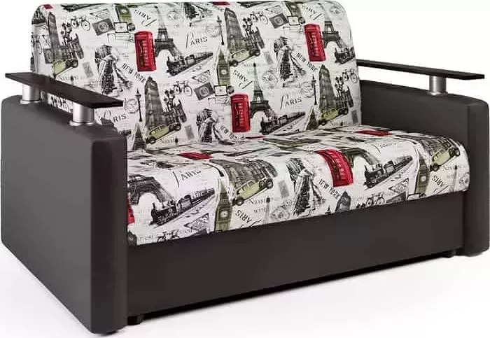 Диван-кровать Шарм-Дизайн Шарм 120 велюр Париж и экокожа шоколад.