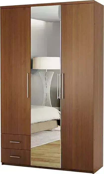 Шкаф Шарм-Дизайн трехдверный Комфорт МКЯ-32/1 150х60 с зеркалом, орех