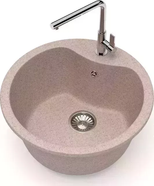 Мойка кухонная Glanz J-024-34 песочная, матовая