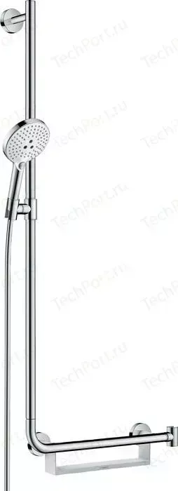Душевой гарнитур Hansgrohe Raindance Select S 110 см левый с полочкой, белый/хром (26324400)