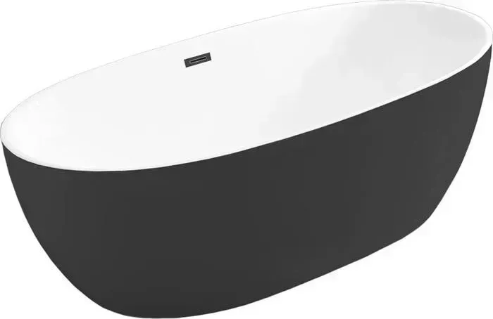 Акриловая ванна Vincea 170х80 слив-перелив, черная (VBT-405-1700MB)