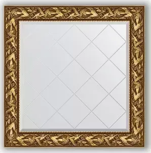 Зеркало Evoform с гравировкой Exclusive-G 89x89 см, в багетной раме - византия золото 99 мм (BY 4328)