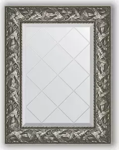 Зеркало Evoform с гравировкой Exclusive-G 59x76 см, в багетной раме - византия серебро 99 мм (BY 4028)