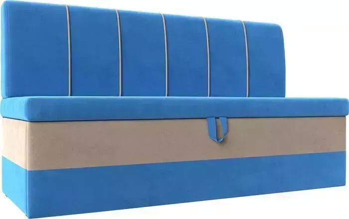 Кухонный диван Лига Диванов Энигма велюр голубой\бежевый (112883)
