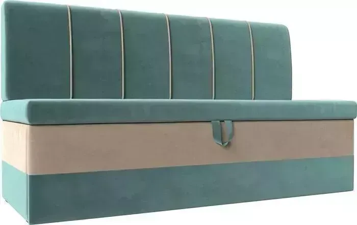 Кухонный диван Лига Диванов Энигма велюр бирюзовый\бежевый (112882)
