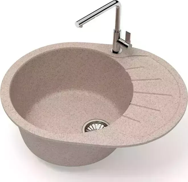 Мойка кухонная Glanz J-010-34 песочная, матовая