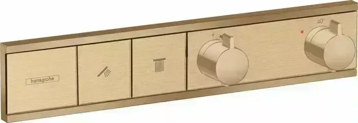 Термостат для ванны Hansgrohe RainSelect на два выхода, механизма 15310180, шлифованная бронза (15380140)