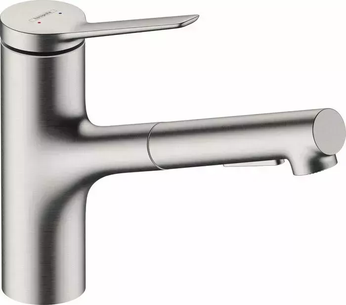 Смеситель для кухни Hansgrohe Zesis M33 sBox выдвижной излив, нержавеющая сталь (74803800)