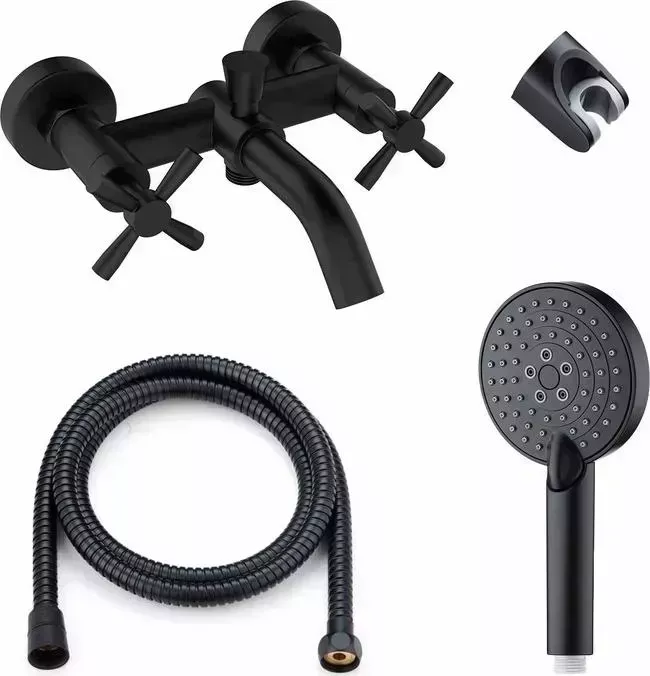 Комплект смесителей Orange Mia , душевой гарнитур, черный (M34-300B)