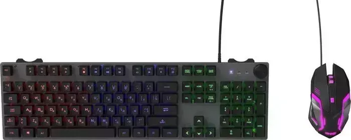 Клавиатура OKLICK + мышь GMNG 500GMK клав:серый/черный мышь:черный/серый USB Multimedia (1546797)