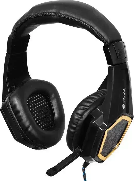 Наушники OKLICK с микрофоном HS-L310G Guardian черный/золотистый 1.5м мониторные оголовье (359483)