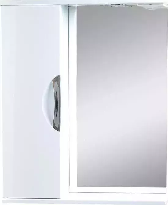 Зеркальный шкаф Emmy Милли 50х70 левое, с подсветкой, белый (mel50bel1-l)