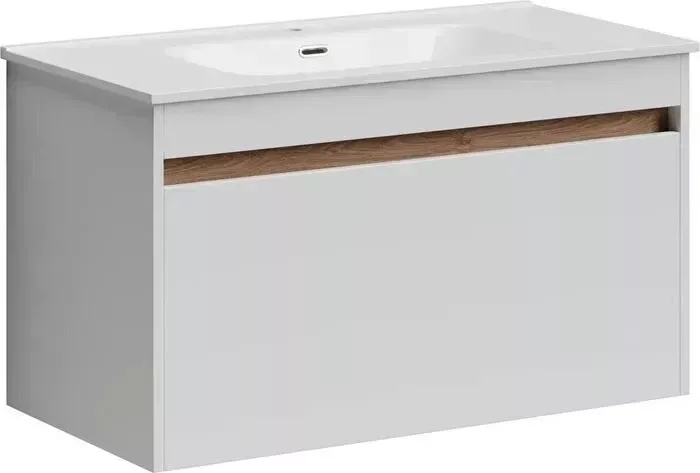 Тумба под раковину Sancos Smart 90 два ящика, белый глянец (SM90W)