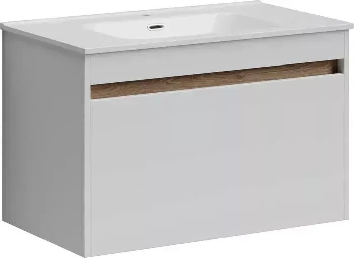 Тумба под раковину Sancos Smart 80 два ящика, белый глянец (SM80W)