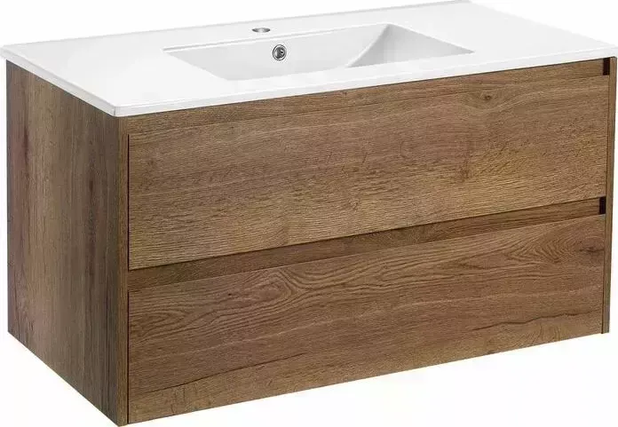 Тумба с раковиной Vincea с Gio 100х46 T.Oak (VMC-2G100TO, VBS-13100)