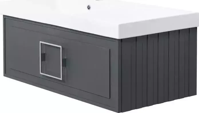 Тумба с раковиной La Fenice с Cubo Grigio 90х47 левая, серая (FNC-01-CUB-G-90, CU.NN.90L)