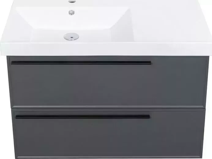 Тумба с раковиной La Fenice с Elba Grigio Twin 90х47 левая, серая (FNC-01-ELB-G-90-2, CU.NN.90L)