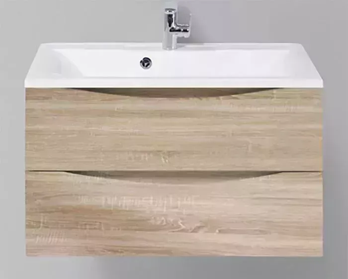 Тумба с раковиной BELBANGO с Marino-Cer 80 Rovere Bianco (MARINO-CER-800-2C-SO-WO-P, BB-0322-80-LVB)