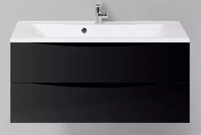 Тумба с раковиной BELBANGO с Marino-Cer 100 Nero Lucido (MARINO-CER-1000-2C-SO-NL-P, BB-0324-100-LVB)