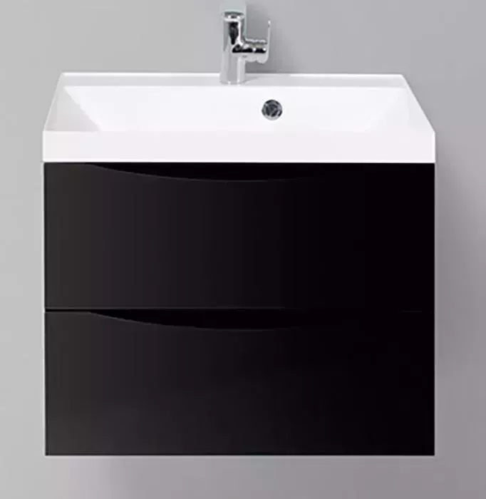 Тумба с раковиной BELBANGO с Marino-Cer 60 Nero Lucido (MARINO-CER-600-2C-SO-NL-P, BB-0320-60-LVB)