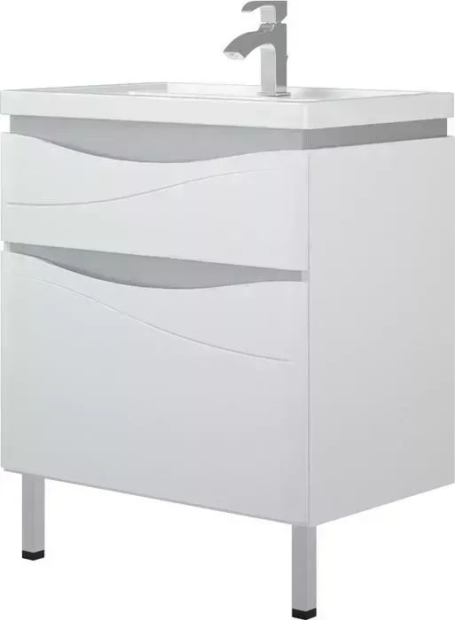 Тумба с раковиной Corozo с Омаха 70 Z2 белый/металлик (SD-00000800, S-UM-COM70/1-w)
