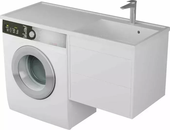 Тумба с раковиной Veneciana с Nera 55 (120) правая, два ящика, белая (55523, 4660105230687)