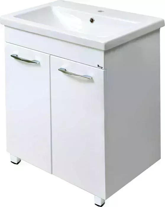 Тумба с раковиной Emmy с Рокард 70х45 с дверцами, белая (rok2II.70bel, S-UM-COM70/1-w)