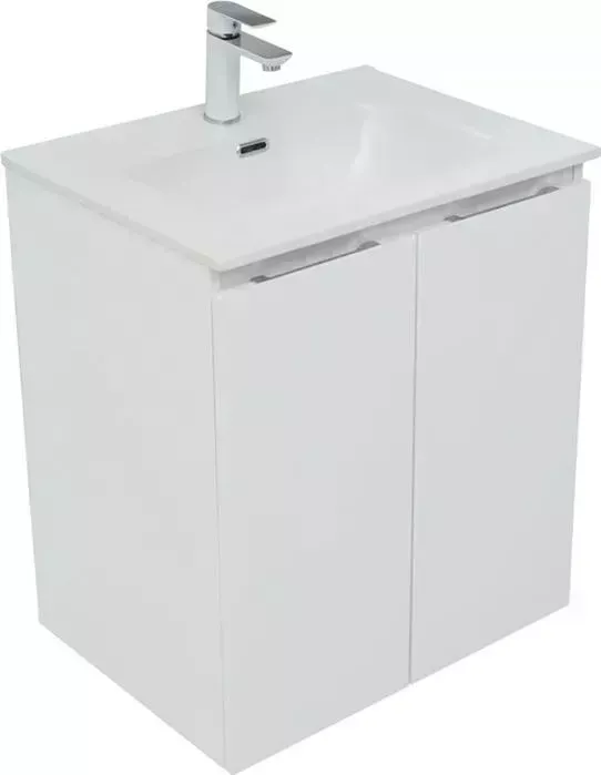 Тумба с раковиной AQUANET с Алвита 60 две дверки, белый матовый (277522, 254363)