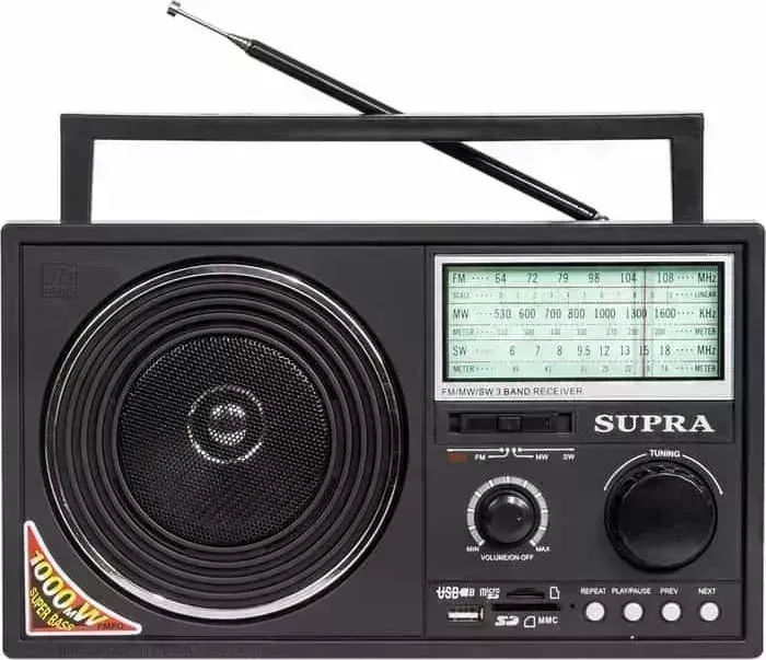 Радиоприемник SUPRA ST-25U черный USB SD