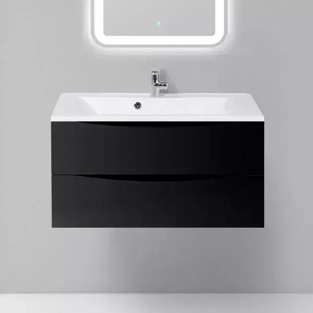 Тумба с раковиной BELBANGO с Marino 90 nero lucido (MARINO-900-2C-SO-NL-P, BB900/450-LV-MR-PR)