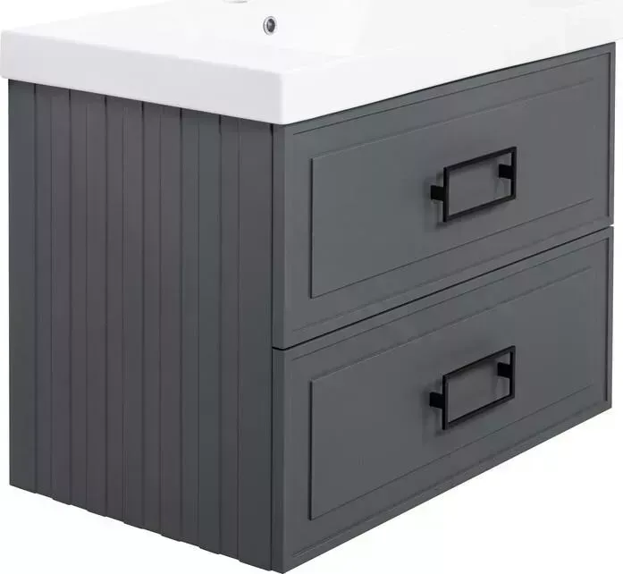 Тумба под раковину La Fenice Cubo Grigio Twin 80х47 серая (FNC-01-CUB-G-80-2)