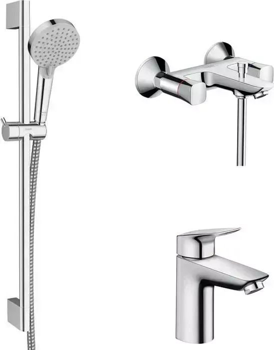 Комплект смесителей Hansgrohe Logis с душевым гарнитуром (71243000, 71100000, 26275000)