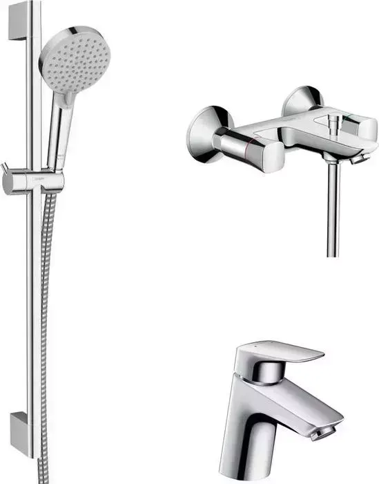 Комплект смесителей Hansgrohe Logis с душевым гарнитуром (71243000, 71077000, 26275000)