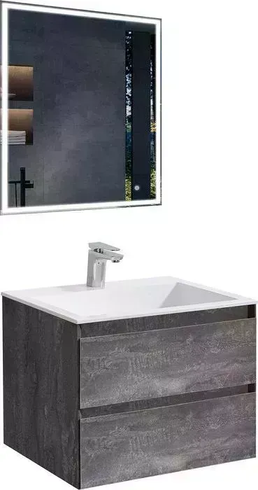 Мебель для ванной Vincea Luka 60х48 G.Stone, белая раковина